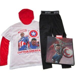 Captain America Brave New World T-Shirt Hooded Shirt Track Pants Gift Bag NEW
